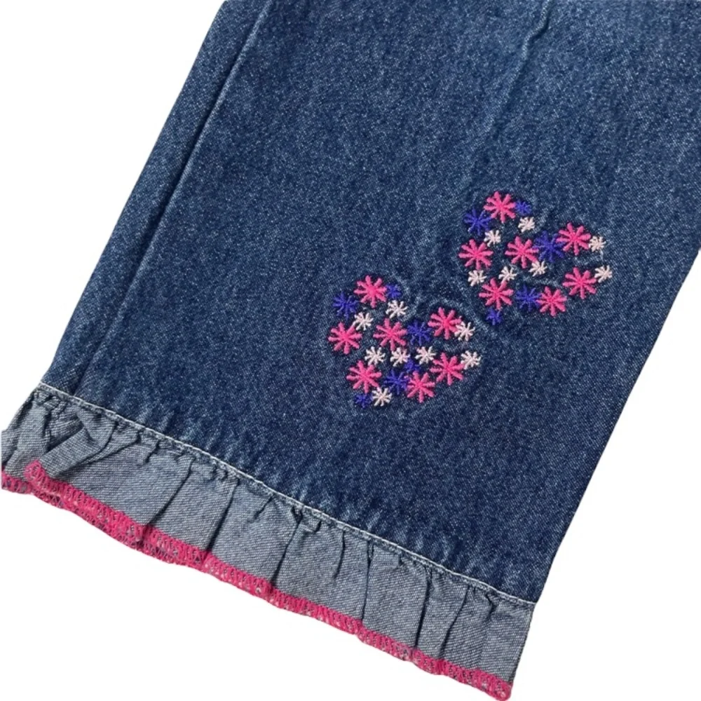 Vintage Y2K Jeans Bundle Retro Embroidered Flower Heart Butterfly Girls Size 6